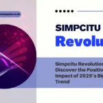 A futuristic hand illuminated in purple light, surrounded by digital network patterns, symbolizing innovation and connectivity in the Simpcitu revolution.