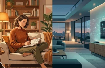 Simpcitu 2026 trend — two meanings shown: emotional connection in relationships and an AI smart home system