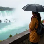 Visitors marvel at the breathtaking waterfalls during a Niagara Falls Tour, capturing the misty cascades and vibrant scenery from the observation deck.