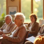 Senior using Avtub health app on phone for wellness tips