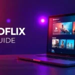 Doodflix streaming guide 2025 showing smartphone and laptop with movie thumbnails and streaming interface