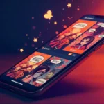 readmymanga com free manga reading platform on smartphone screen showing colorful manga panels and community features