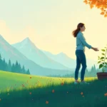 Illustration of gärningen as a Swedish concept showing a person making an impactful deed in a modern Nordic setting.