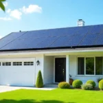 Hamro Solar LLC solar panels installed on modern home roof with blue sky background showing renewable energy solutions