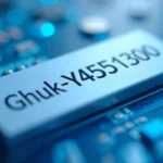 Close-up of Ghuk-Y44551/300 product code label on electronic device for accurate component identification