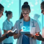 Diverse people using Kalidcan AI wellness app to balance health, fitness, and stress management easily.