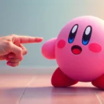 Kirbi dedo meme showing Kirby character with human fingers pointing, viral internet joke combining Nintendo mascot with Spanish word for finger
