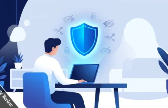 stealthother.site review — shield protecting a laptop from online trackers