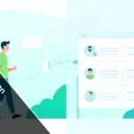 Duaction concept showing complementary paired actions with person learning during exercise and automated system with human oversight