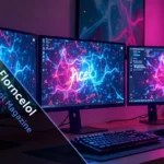 Glitchy neon artwork showing the viral gaming username Florncelol surrounded by memes, drama icons, and digital effects.