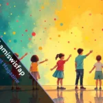 Illustration of Lamiswisfap moments showing people enjoying unexpected life surprises with a playful mindset.