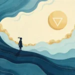 Person experiencing Stormuring with storm clouds representing internal change and transformation before personal growth