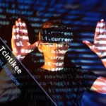 Holographic screen showing the mysterious Tcintikee trend with glitch effects and social media chaos.