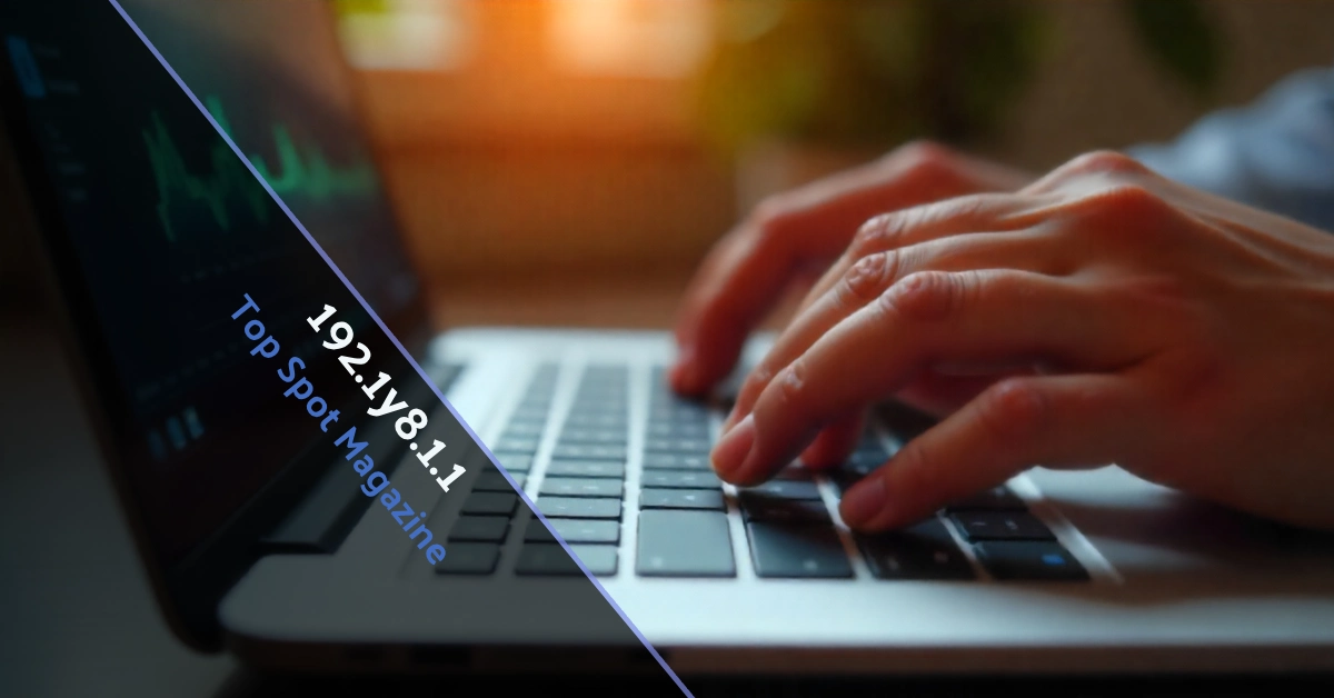 Typing 192.1y8.1.1 router login error on laptop keyboard with finger on Y key instead of 6