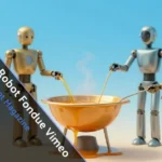 Matt Bizer Robot Fondue Vimeo animation showing robots melting into fondue pot representing technology merging with humanity