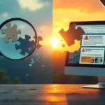 Digital illustration showing investigation into Dyeowokopizz fabricated term with magnifying glass examining conflicting online articles