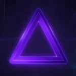 Sankkucomplex anime platform logo with geometric triangle design and manga image thumbnails on dark background