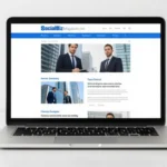SocialBizMagazine.com website review showing business news platform on laptop screen for entrepreneurs and small business owners