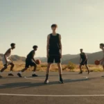 Zuyomernon system basketball demonstration showing positionless players with fluid spacing and constant movement on court