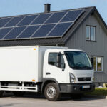 Närkes Elektriska technician installing smart home lighting system in a modern Swedish home.