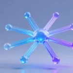 Hastovenetor technology network visualization with centralized digital hub and interconnected glowing data pathways