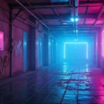 Realitykubgs digital culture brand visual showing chrome crown with glitch aesthetics and urban graffiti textures