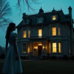 The Housemaid book review featuring mansion and housemaid silhouette for psychological thriller novel