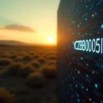 YCBZPB00005102 mysterious alphanumeric code displayed on digital technology background with question marks