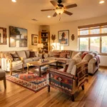 Spacious living room with Hengineer Floors On San Antonio showing beautiful oak tones and matte finish in afternoon light.