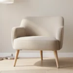 Ashley SN 503930563070 accent chair in beige fabric with wood legs in a modern living room