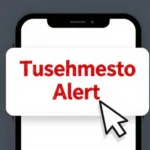 Warning about tusehmesto fake pop-up alert on smartphone screen showing red notification and close button