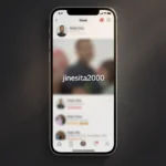 jinesita2000 Instagram username shown on a smartphone screen with soft glow