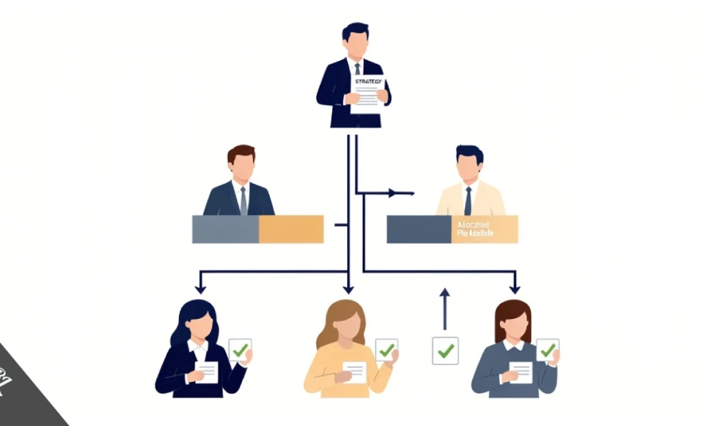 AHGRL hybrid governance and resource logic decision flow diagram for teams in 2026
