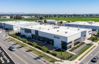 Exterior view of Commercial Property 929 Garden Hwy, a flexible industrial space located along Garden Highway in Yuba City, California.