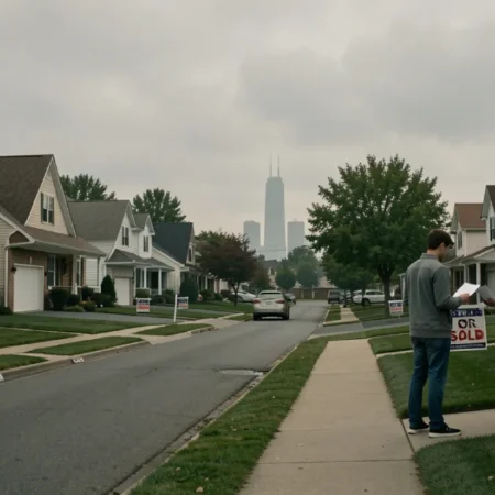 Suburban homes with For Sale signs illustrating firstkey dumping 48000 homes impact on renters buyers and local housing market.