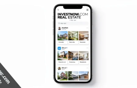Invest1now.com Real Estate platform dashboard displaying property analytics and investment tools for smart decision making