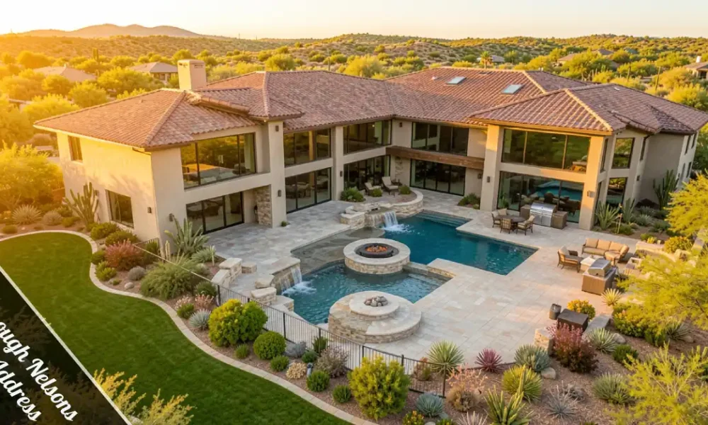Not Enough Nelsons house address location in St. George Utah featuring their mansion with pool and spacious backyard.
