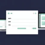 Pxless design concept showing fluid CSS units scaling across multiple screen sizes