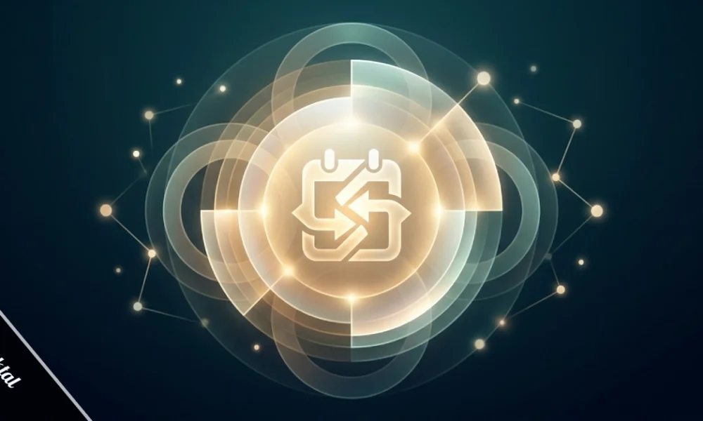 Abstract illustration representing the beliktal concept with glowing geometric shapes and layered meaning