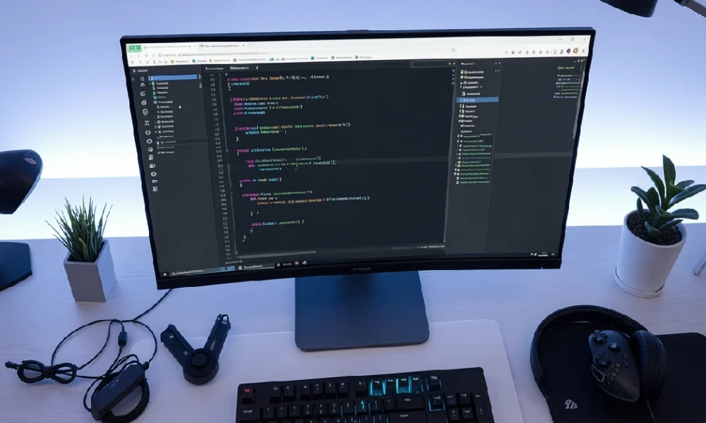 ChromiumFX embedded browser running inside a .NET desktop application on a developer's monitor