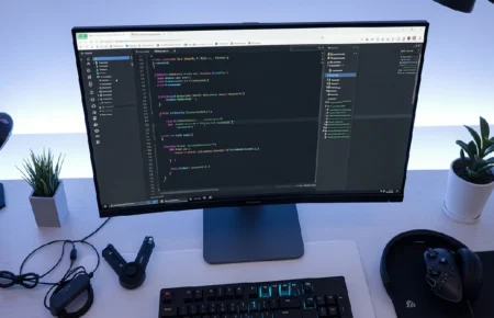 ChromiumFX embedded browser running inside a .NET desktop application on a developer's monitor
