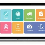 Flagbeez com multi-niche blog platform showing travel health tech and finance categories