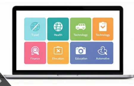 Flagbeez com multi-niche blog platform showing travel health tech and finance categories