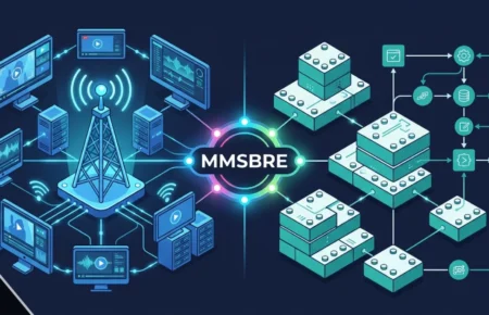 MMSBRE diagram showing media streaming relay and modular business framework side by side