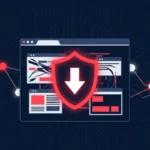 Red warning shield showing murgakamis.top virus forcing an automatic file download in a browser