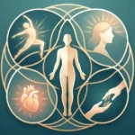 Orgasamtrix holistic wellness concept showing mind body and emotional balance connected in a matrix