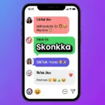 A phone screen showing the word Skonkka in social media comments representing viral slang trending on TikTok