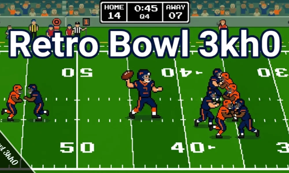 Retro Bowl 3kh0 unblocked pixel art football game running in a browser