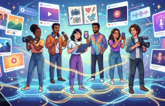 Fans and creators collaborating in a digital network representing Fanquer culture in 2026